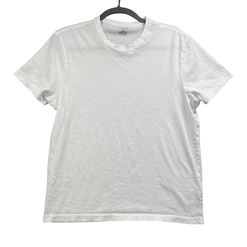 J.Crew T-Shirt Men's Size M White Washed Cotton V-Neck Casual Minimalist Tee